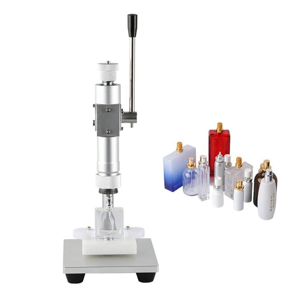 Tappatrice Manuale per Profumo, Strumento per sigillare Profumo da 13 mm/15 mm/18 mm/20 mm, tappatore ad Altezza Regolabile, Design a Leva, pressatura Facile, per plastica, Metallo 18 mm