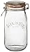 Kilner Round Clip Top Jar, Large Glass Canister with Airtight Seal for Home Canning, Preserving, and Storing, 51-Fluid Ounces