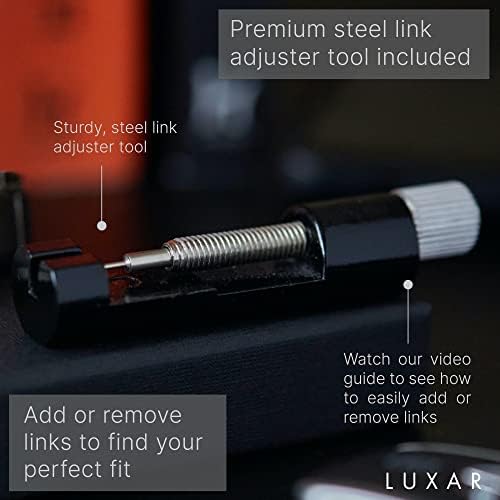 LUXAR Men's Titanium Magnetic Linked Bracelet | Double Magnet Strength with Powerful Rare-Earth Neodymium Magnets (Brushed Titanium)