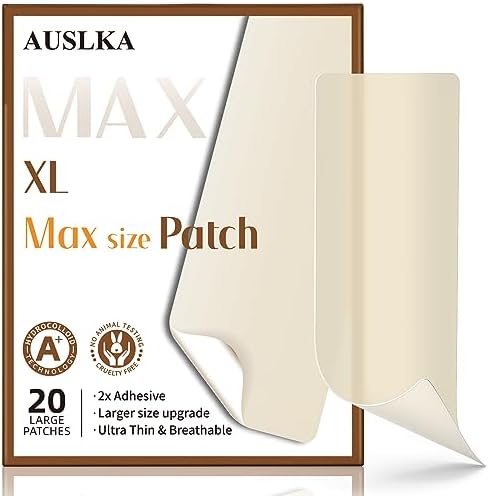 AUSLKA Large Blemish Zit Patches XL - 20 Strips - Hydrocolloid Dots -Blemishes Patch - Zit Breakouts - Blemishes Stickers - Max Size