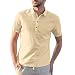 Camisa de manga larga para hombre, de verano, informal, de algodón y lino, de manga corta, cuello con botones, caqui, L