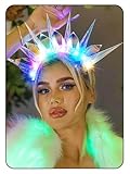 Catery Light Up Headband LED Rave Headpiece Glowing Headbands Hair Hoop Halloween Party Costume Nightclub Led Hair Accessories for Women and Girls
