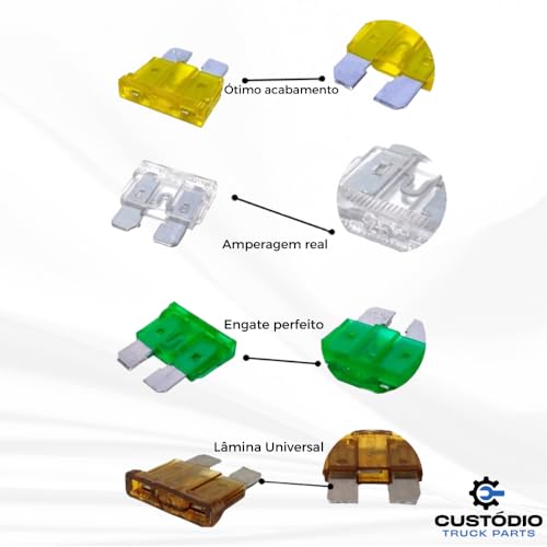 Kit 150 Fusível Lâmina de Várias medidas e Amperes com Estojo Organizador Extrator de Fusível Chave