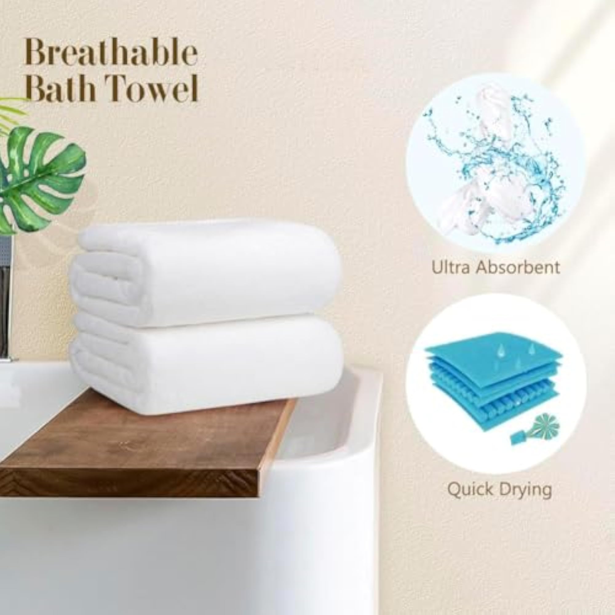 Ultimate Luxury 600 GSM Bamboo Bath Towel, Eco-Friendly
