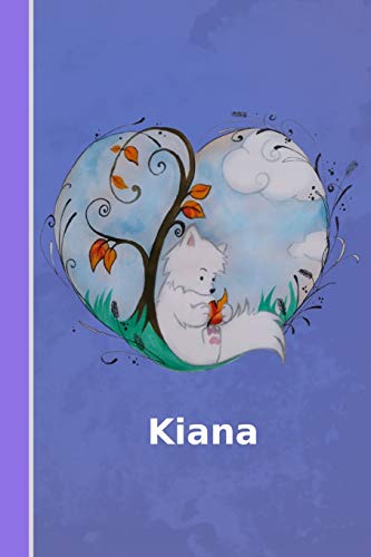 Preisvergleich Produktbild Kiana: Personalisiertes Notizbuch / Fuchs mit Herz / Softcover / 120 Seiten / leer / blanko / nummeriert / Notebook / Tagebuch / Diary / Scrapbook / Geschenkidee
