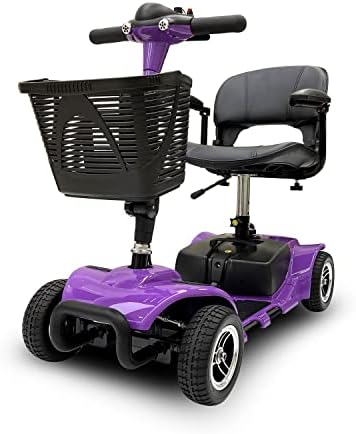 Elifecenter Battery Powered 4 Wheel Mobility Scooter for Seniors-Electric Scooter with Seat for Adults- Heavy Duty Structure for All Terrain Indoor Outdoor (Purple)