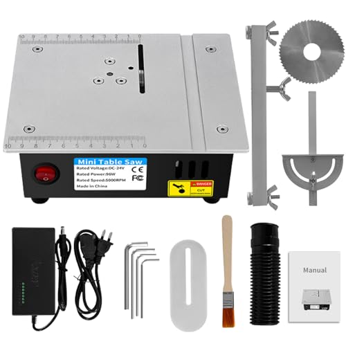 Mini Tischkreissäge, 96W 7-Gang-Netzteil Einstellbarer Tragbare Präzisions Kleine Table Saw Mit...