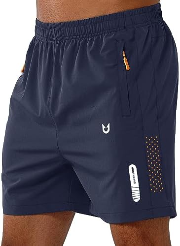 NORTHYARD Men's Athletic Hiking Shorts Quick Dry Workout Shorts 7"/ 9"/ 5" Lightweight Sports Gym Running Shorts Basketball Exercise NAVY-5inch L