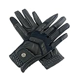 JA Horse JA1004 Comfy Reithandschuhe Reiterhandschuhe – Sommerhandschuhe mit besonders handanliegendem Schnitt, Komfort, Grip, Schutz & Touchscreen-Kompatibilität Unisex (Schwarz, L)
