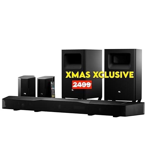 Nakamichi Shockwafe 11.2.6 Channel Dolby Atmos/DTS:X Soundbar with Upgraded Dual 10” Subwoofers, Wireless Bipolar Surrounds, 6 Height Channels, AHD Ultra, 31 Punktkilde Drivers (2025 Flagship)