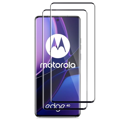 HeeYeal Protector de Pantalla Compatible con Motorola Edge 40 Pro 5G, [2 Piezas] 9H Dureza Ultra HD Vidrio Templado, 3D Cobertura Completa Anti Arañazos, Cristal Templado para Motorola Edge 40 Pro 5G