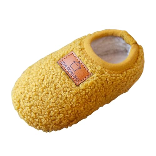 IWIHMIV Toddler Winter Shoes Boys Plush Snow Shoes Non Slip Sole Cotton Slippers Ankle Flat Casual Walking Plush Slippers