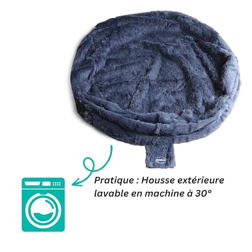 Pouf Géant XXL 140 cm Fourrure Gris, Bananair