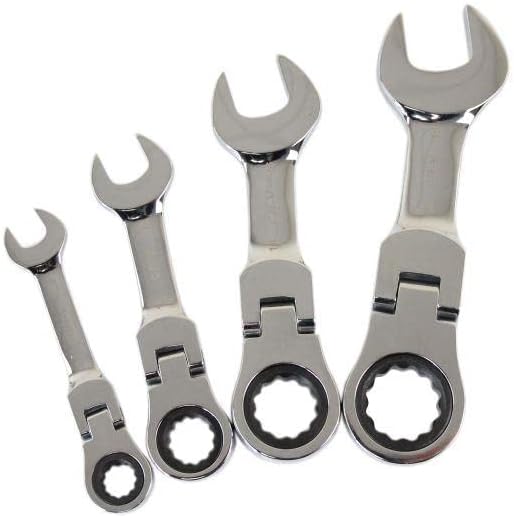US PRO Tools 12pc Metric Stubby Flexi Ring Gear Ratchet Spanner Wrench Set 8-19mm 3476