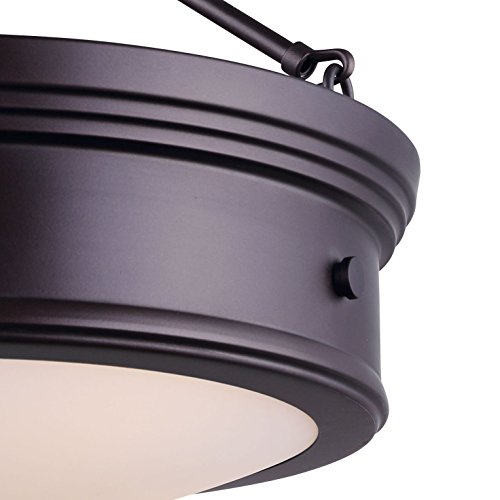 Canarm Ltd Isf624A03Orb Boku Orb 3 Bulb Semi-Flush Mount Oil Rubbed Bronze With Flat Opal Glass #TOP4