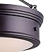 CANARM ISF624A03ORB Boku ORB 3 Bulb Semi-Flush Mount with Flat Opal Glass, Oil Rubbed Bronze