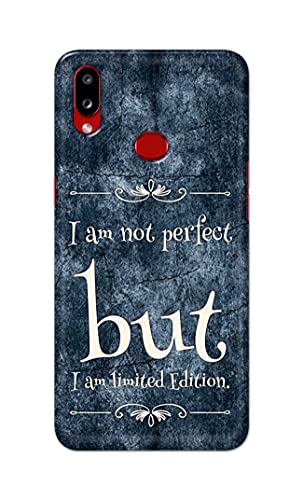 Image of Printed Hard Back Cover Case for Samsung Galaxy A10s | Samsung Galaxy M01s Back Cover (I Am Not Perfect I Am Limited Edition) -1803