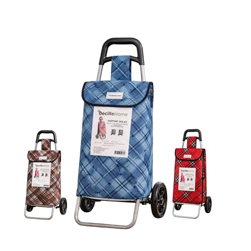 Image of Foldable stair climbing grocery cart on wheels heavy duty shopping trolley hand truck dolly 300lb capacity portable utility cart (Blue)