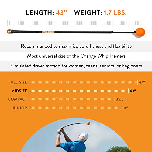 Image of Orange Whip Golf Swing Trainer Aid Patented & Made in USA for Improved Rhythm, Flexibility, Balance, Tempo, and Strength *American Made*