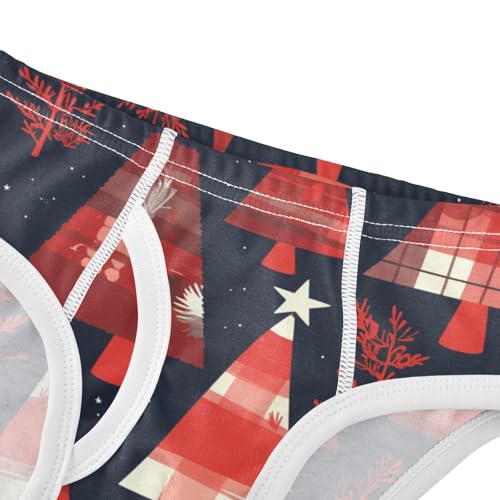 KLL Buffalo Plaid Christmas Trees Toddler Boys' Soft Athletic Underwear Breathable Children Panties4