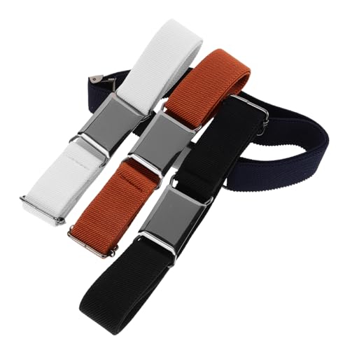 VANZACK 4Pcs Elastic Waist Belt for Boys Flexible Stretchy Belts Camel Lightweight Fashionable Accessory for Dresses Jeans Skirts