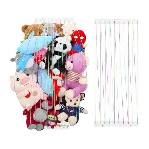 PHOENANCEE Stuffed Animal Storage Organizers,Plush Toy Holder,Hanging Plushie Toys Zoo Hammock Net for Kids Room Playroom Bedroom With Adjustable Length,Nursery Furniture,Large,Upgraded,2 Pack(White) Cover
