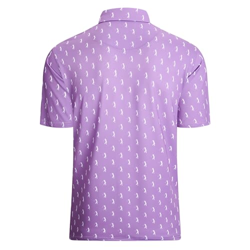 Image of Damipow Premium Golf Shirts for Men Dry Fit Performance Polo Short Sleeve Collared Shirt