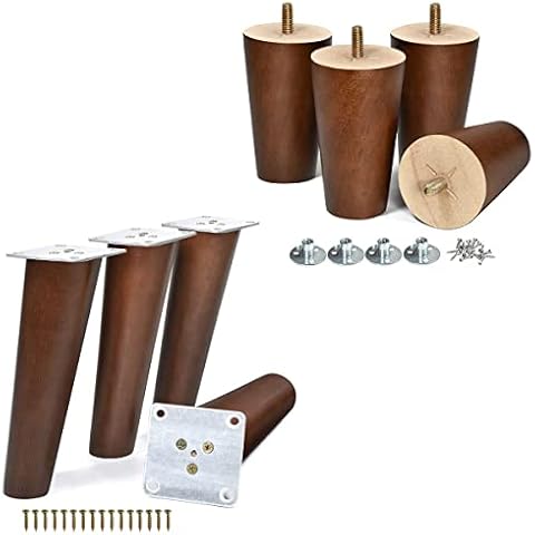 AORYVIC 4PCS Furniture Legs 4 inch Wood Sofa Legs and 8 inch Angled Furniture Legs Set of 4 Cover