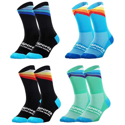 Men's Women's Running Socks Ankle Sports Socks for Cycling, Basketball & Hiking with Arch Support & Blister Control - 4 Pairs Pack, US Men's Shoe Size 6-11 - Tisuff