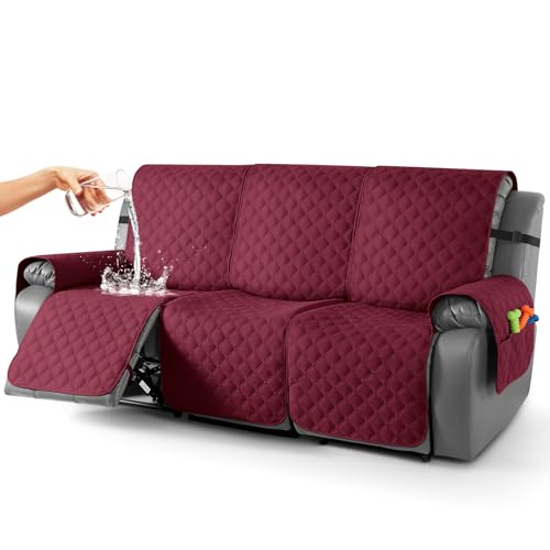 Image of TAOCOCO 100% Waterproof Recliner Covers(Burgundy, 3 Seater)