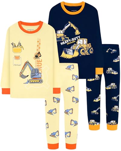 Boys Pajamas Size 7 Kids 100% Cotton Pjs 7t Age 6-7 Years Old Construction