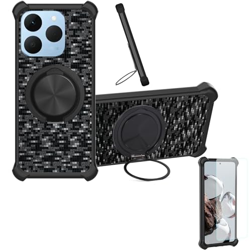 �Ή� Realme 15t 5g �P�[�X Phone Case [1�� 9H+�d�x���� �K���X�t�B����][360°��]���X�^���h�A�}�O�l�b�g��]CX-11-HEI