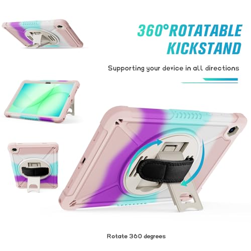 ZtotopCases for Samsung Galaxy Tab A11+ Plus/A9+ 11-Inch 2025/2023, Shockproof Hard Duty Case with Screen Protector+360 Rotating Hand Strap&Stand+Shoulder Strap for Tab A11+/A9 Plus Tablet, Colorful by ZtotopCases - Image 5