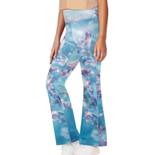 Image of Girls Flare Leggings 5-14T Cute Bell Bottoms for Girl Yoga Pants for Gym