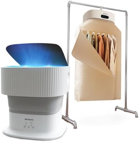 Mojoco Portable Clothes Dryer And Foldable Washing Machine for Apartment, RV, Travel