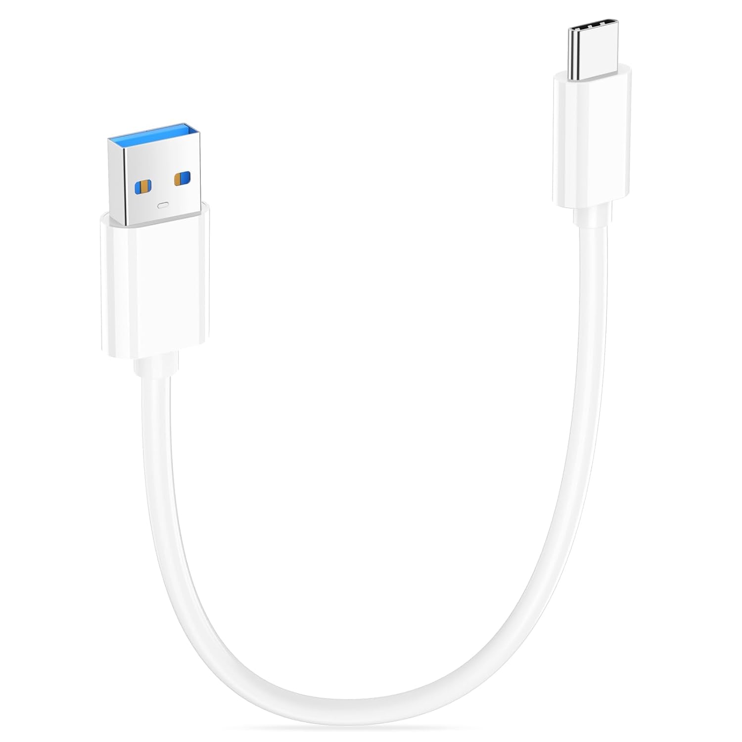 1ft USB A to USB C Cable,USB 3.1/3.2 Cable 10Gbps High Speed Data Transfer and QC 3.0 60W Fast Charging for iPhone 17/16/15 Pro/Pro Max,iPad,Portable SSD, Power Bank, Samsung S25-S20,Note,Pixel,White