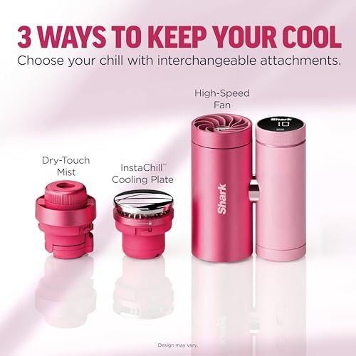 Shark ChillPill – The Only 3-in-1 Personal Cooling System with Fan, InstaChill Cooling Plate & Dry-Touch Mist – Portable, Handheld, Drops Skin Temp Up to 16°F, 10 Speeds, Carbon, FA022 — view 4