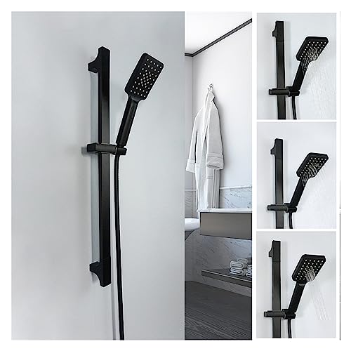 Ensemble de douche noir mat haute pression avec douchette ABS et support mural - 7