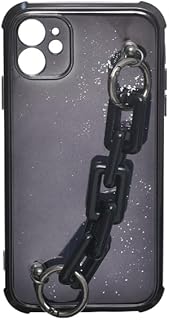 جراب حماية سيليكون مع حزام يد بظهر ناعم ومضاد للصدمات متوافق مع آيفون 11، أسود