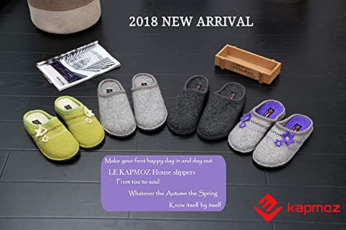 Le Kapmoz Men's Boiled Wool House Slippers Breathable Winter Warm Slip On Mules Indoor/Outdoor Slipper For Women (9-10.5 M Us Men 11-12 M Us Women 44 Eu, Gray Rubber Sole) #TOP7