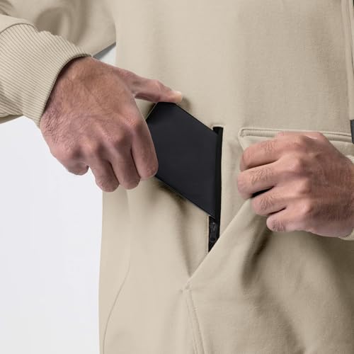 Men Hoodies Zip Up Sherpa Lined Sweatshirt Jacket Casual Drawstring Workout Hoody Tops Winter Heavyweight Warm Jacket4