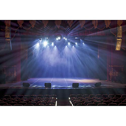 Renaiss 1.8x1.2m Vinilo Teatro Escenario Telón de Fondo Cortina roja Focos Fotografía Fondo Festival Celebración Decoración Niños Adultos Foto Video Studio Props