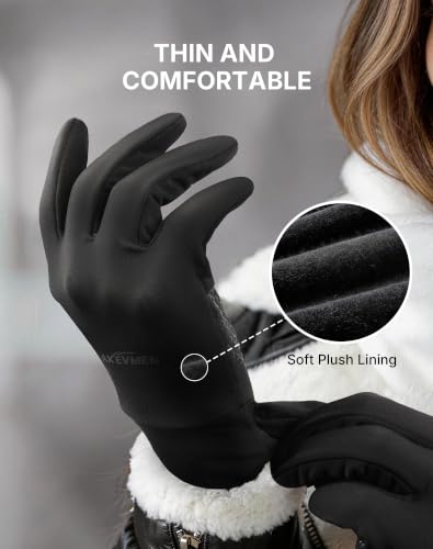 AXEVMEN Thin Winter Gloves Cycling Gloves for Women & Men Touchscreen Gloves for Running Biking Driving, Hiking,Outdoor Sports — view 5