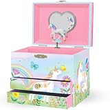 Giggle & Honey® Musical Jewelry Box for Girls,Unicorn Toys for Girls 4-6, Easter Gifts for Kids