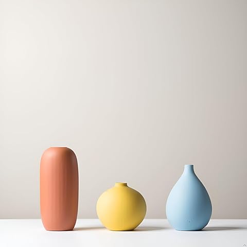 Vase Set of 3, Ceramic Matte Vases Modern Home Table Decor, for Living Room Tableto...