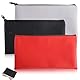 3 Stück Geldtaschen Banktasche, Geldbeutel Geldtasche 28 x 15.5cm PU Banktaschen mit Reißverschluss Wasserdicht Bankmappe Dokumententasche für Schule Haushalt Business (Schwarz, Rot, Grau)