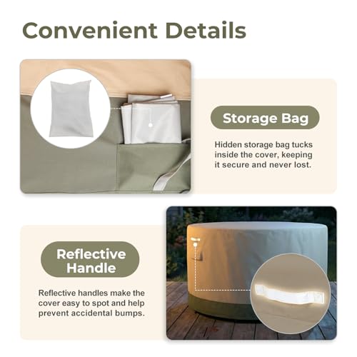 BPS Waterproof Patio Table and Chairs Cover, 600D Anti-UV Outdoor Dining Furniture Set Cover with Air Vent and Storage for Patio Round Sectional Set, 108''Dia x 32''H by BPS - Image 5