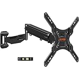 ELIVED Height Adjustable TV Wall Mount for Most 26-55 Inch tv, Spring Arm Full Motion Swivel Tilt Articulating TV Mount Bracket, Max VESA 400x400mm, Support 11-66 lbs, Matte Black.