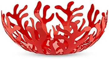 Alessi ESI01 / 29 Mediterraneo Fruit Holder in Stainless Steel Colored with Silver Epoxy Resin, Silver, 29 cm