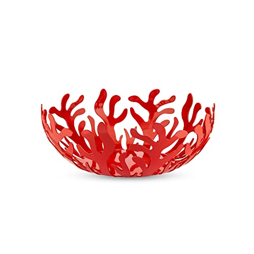 Alessi Mediterraneo ESI01/29 Fruttiera di Design in Acciaio Colorato Rosso